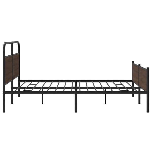 vidaXL Sengeramme i metall uten madrass brun eik 200x200 cm