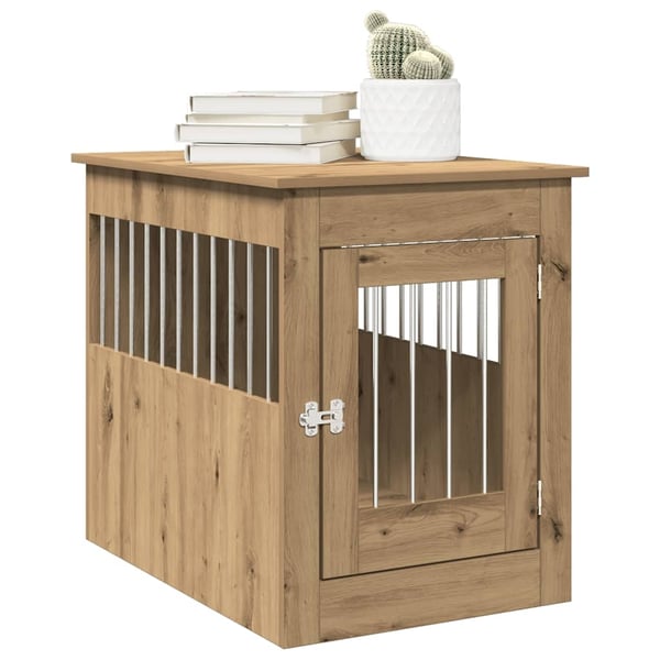 vidaXL hundebur 55x80x68 cm konstrueret træ kunsteg