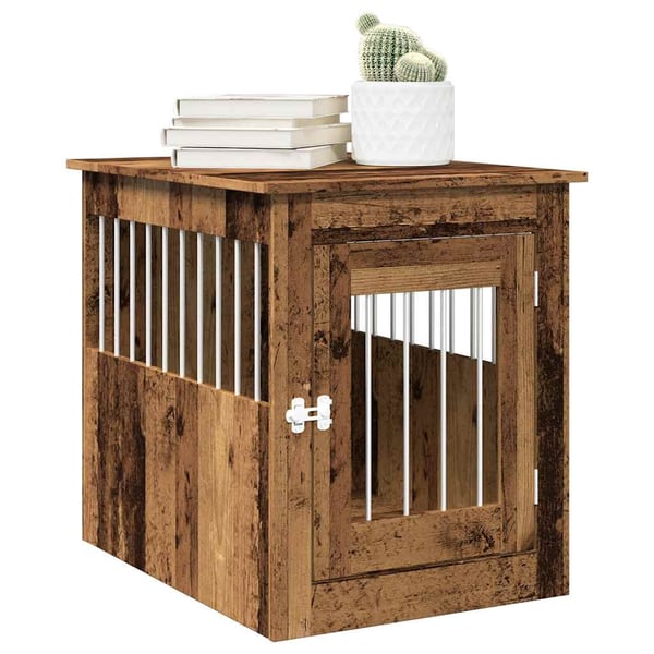 vidaXL Hundebursmøbel Antik Træ 55x75x65 cm Konstrueret træ