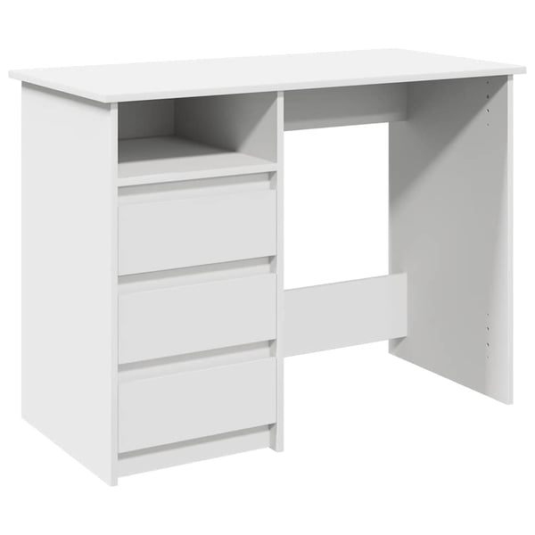 vidaXL Skrivebord hvit 102x50x75 cm konstruert tre