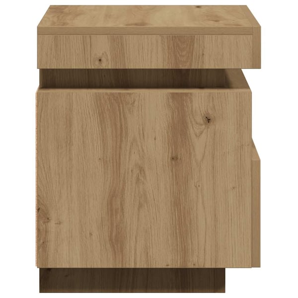 vidaXL sengeborde 2 stk. med LED-lys 40x39x48,5 cm kunsteg
