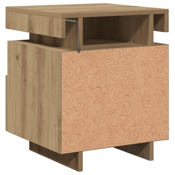 vidaXL sengeborde 2 stk. med LED-lys 40x39x48,5 cm kunsteg