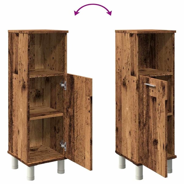 vidaXL Baderomsskap gammelt tre 30x30x95 cm konstruert tre