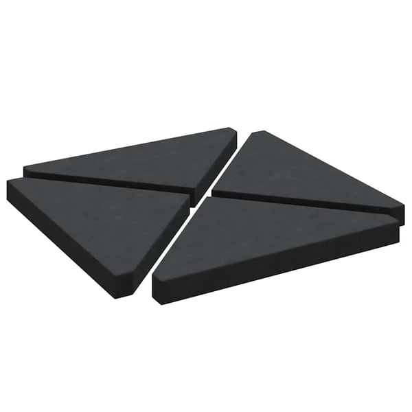 vidaXL Vektplater for parasoll 4 stk svart granitt trekantet 14 kg