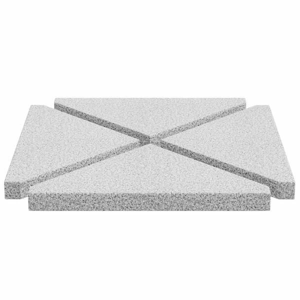 vidaXL Vektplater for parasoll 4 stk grå granitt trekantet 14 kg