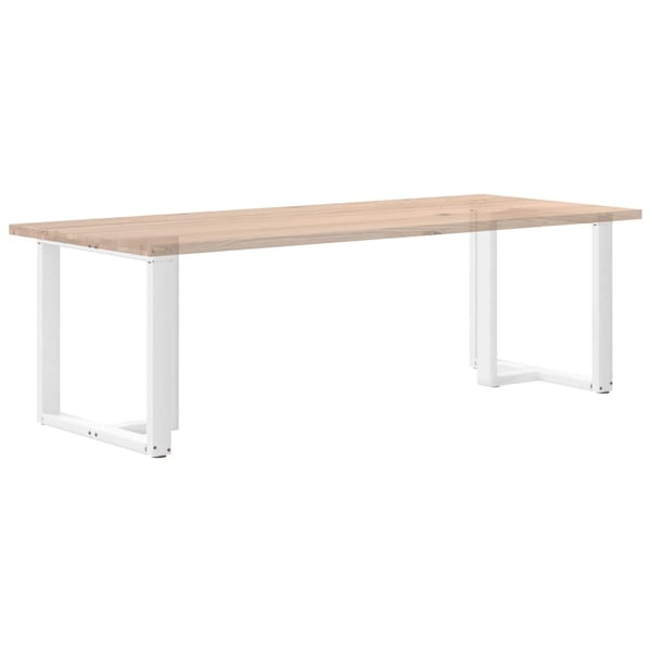 vidaXL Spisebordben T-formet 2 stk hvit 80x35x(72-73) cm stål