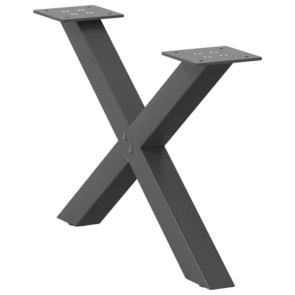 vidaXL Salongbordben X-formet 2 stk antrasitt 60x(30-31) cm stål
