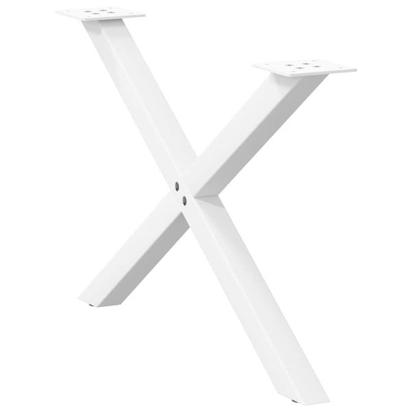 vidaXL Salongbordben X-formet 2 stk hvit 70 x (42-43) cm stål