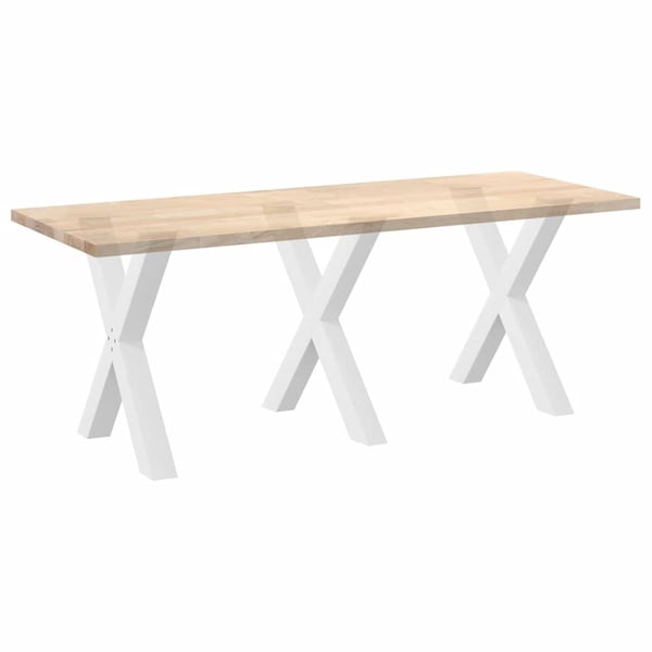 vidaXL Spisebordben X-formet 3 stk hvit 80 x (72-73) cm stål