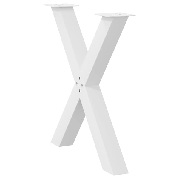 vidaXL Spisebordben X-formet 3 stk hvit 80 x (72-73) cm stål