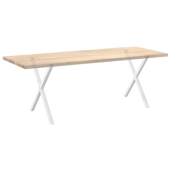 vidaXL Spisebordben X-formet 2 stk hvit 80 x (72-73) cm stål