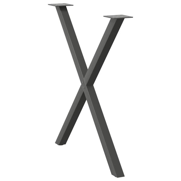 vidaXL Spisebordben X-formet 2 stk antrasitt 70 x (72-73) cm stål