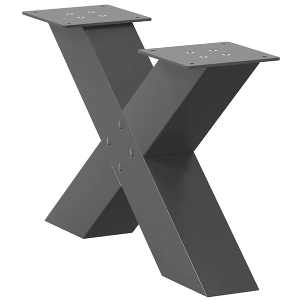 vidaXL Salongbordben X-formet 2 stk antrasitt 60x(30-31) cm stål