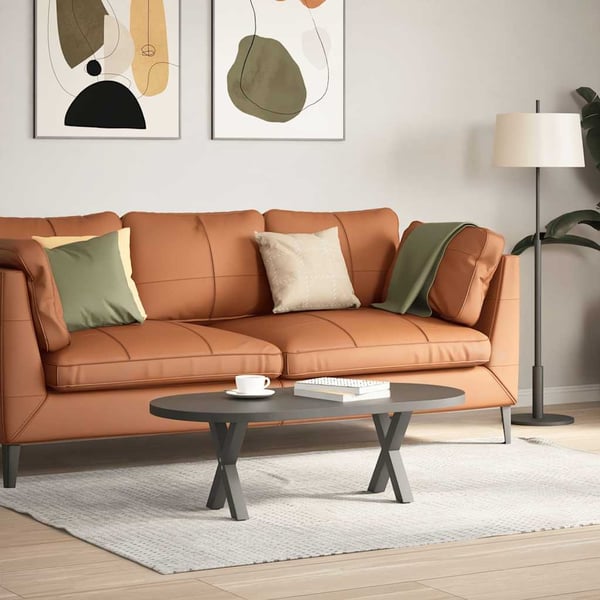 vidaXL Salongbordben X-formet 2 stk antrasitt 30x(30-31) cm stål