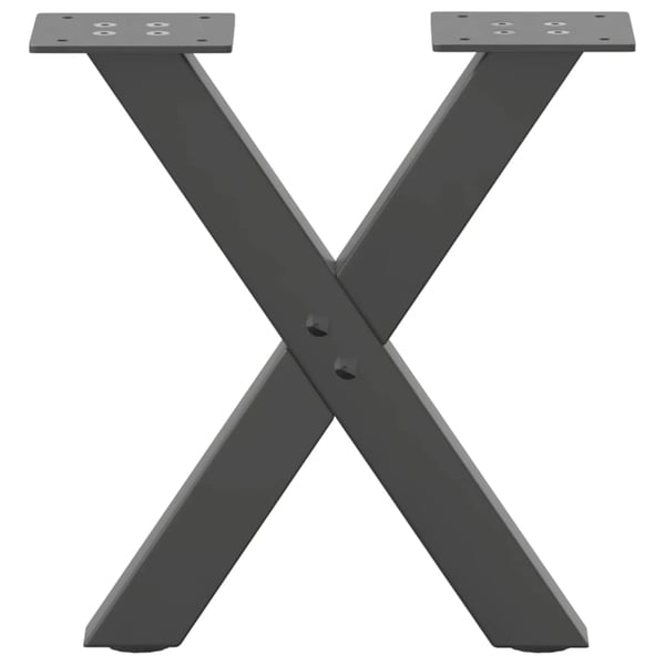 vidaXL Salongbordben X-formet 2 stk antrasitt 30x(30-31) cm stål