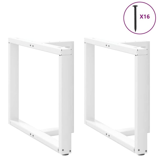 vidaXL Spisebordben T-formet 2 stk hvit 100x35x(72-73) cm stål