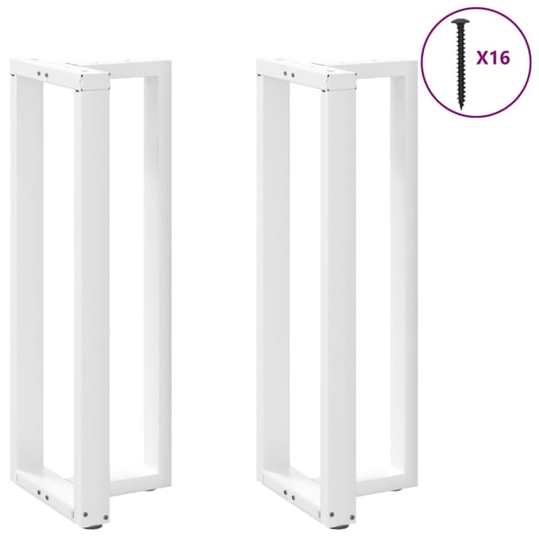 vidaXL barbordsben T-formet 2 stk. hvid 40x35x(110-111) cm stål