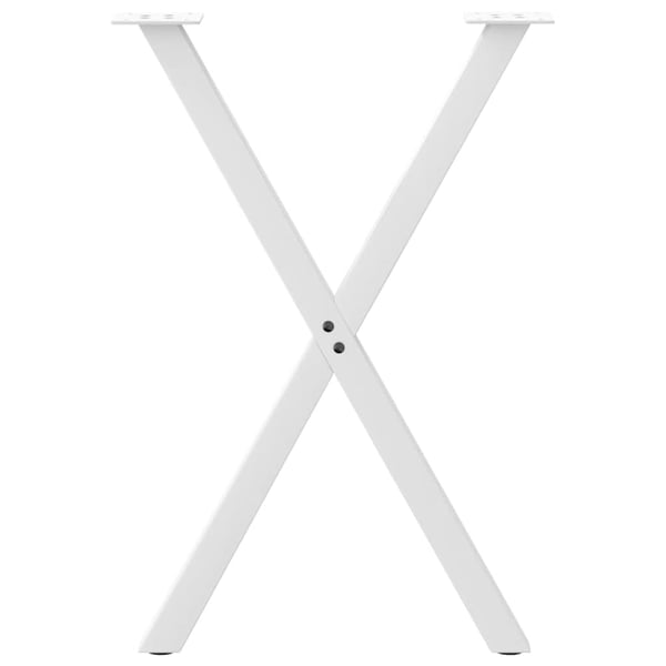 vidaXL spisebordsben X-formet 2 stk. hvid 50x(72-73) cm stål