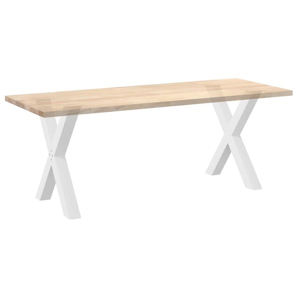 vidaXL Spisebordben X-formet 2 stk hvit 80 x (72-73) cm stål