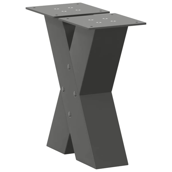vidaXL Salongbordben X-formet 2 stk antrasitt 30x(30-31) cm stål