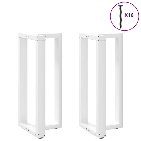 vidaXL barbordsben T-formet 2 stk. hvid 50x35x(90-91) cm stål