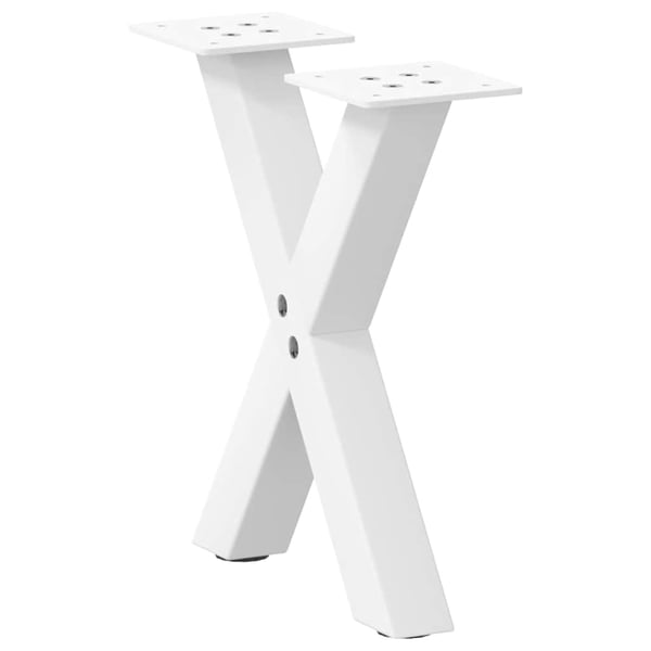 vidaXL Salongbordben X-formet 2 stk hvit 37x(30-31) cm stål
