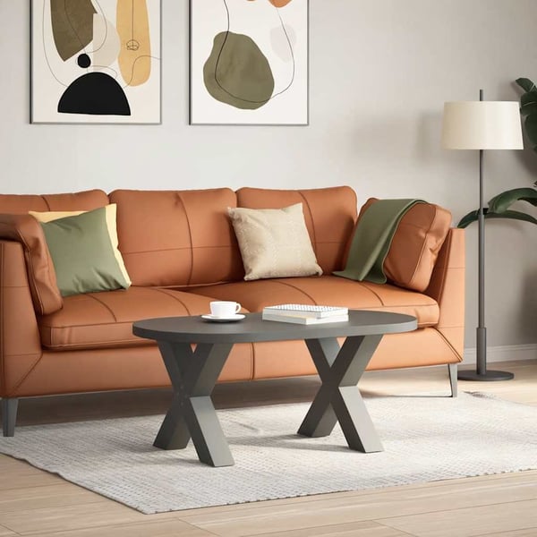 vidaXL Salongbordben X-formet 2 stk antrasitt 50x(42-43) cm stål