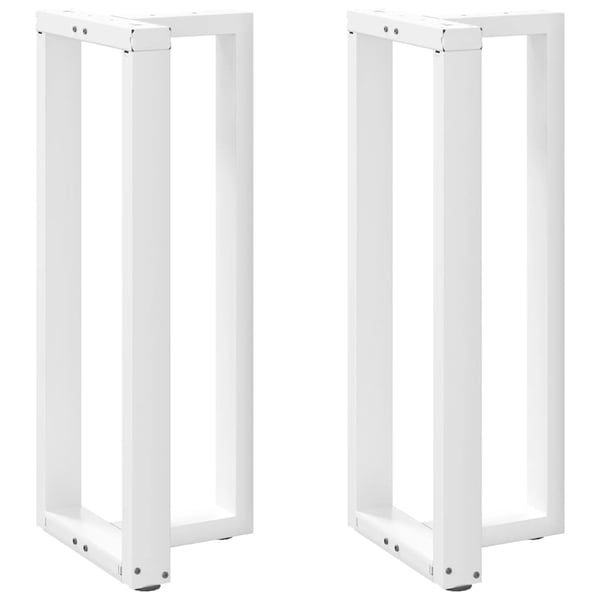 vidaXL barbordsben T-formet 2 stk. hvid 50x35x(100-101) cm stål