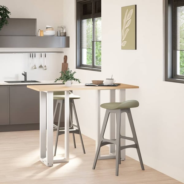 vidaXL Barbordben T-formet 2 stk hvit 50x35x(100-101) cm stål