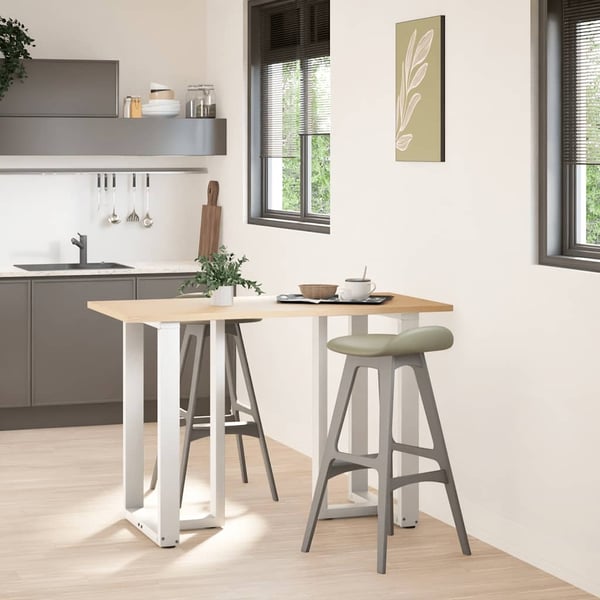 vidaXL barbordsben T-formet 2 stk. hvid 60x35x(90-91) cm stål