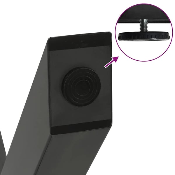 vidaXL Spisebordben X-formet 2 stk antrasitt 90 x (72-73) cm stål