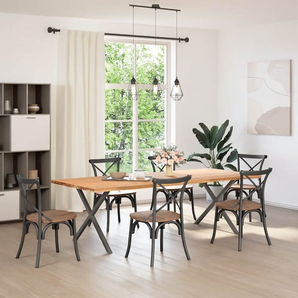 vidaXL Spisebordben X-formet 2 stk antrasitt 90 x (72-73) cm stål