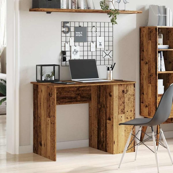 vidaXL Skrivebord gammelt tre 100x55x75 cm konstruert tre