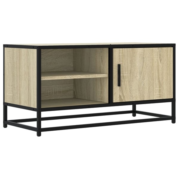 vidaXL TV-benk sonoma eik 80x34,5x40 cm konstruert tre og metall