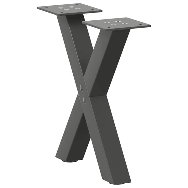vidaXL Salongbordben X-formet 2 stk antrasitt 37x(30-31) cm stål
