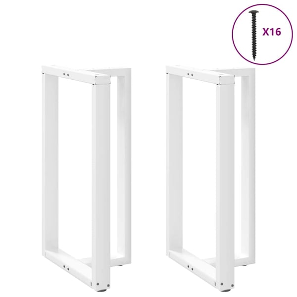 vidaXL barbordsben T-formet 2 stk. hvid 60x35x(100-101) cm stål