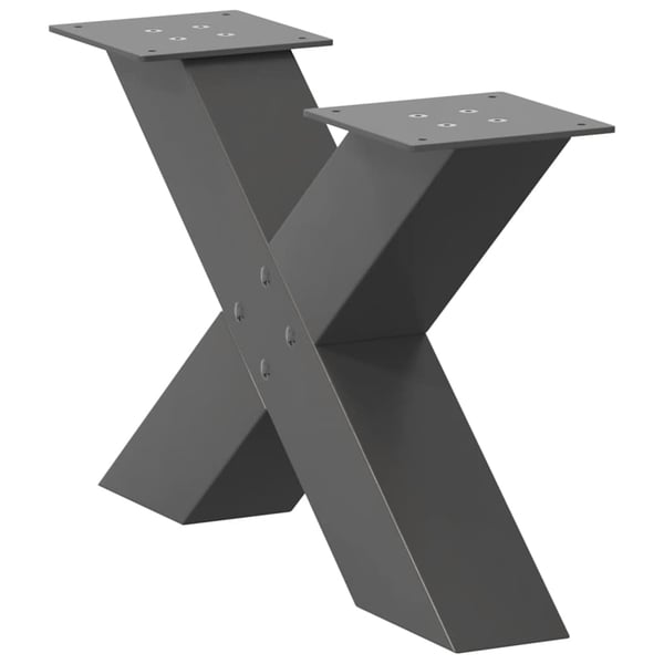 vidaXL sofabordsben X-formet 2 stk. antracit 50x(30-31) cm stål