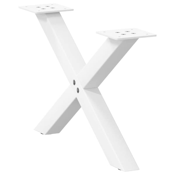 vidaXL Salongbordben X-formet 2 stk hvit 60 x (30-31) cm stål