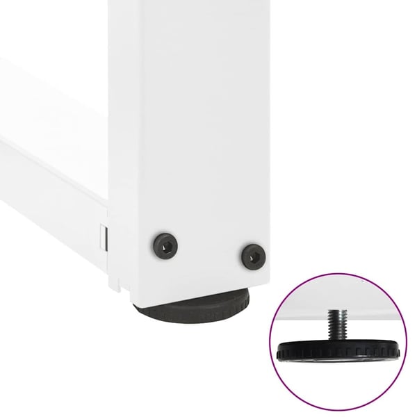 vidaXL Konsollbordben T-formet 2 stk hvit 38x25x(72-73) cm stål