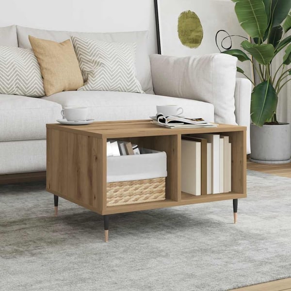 vidaXL Salongbord artisan eik 60x50x36,5 cm konstruert tre