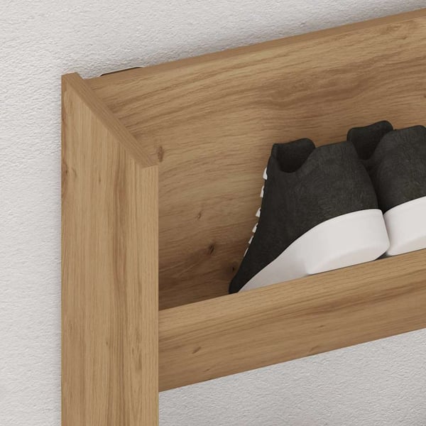 vidaXL væghængt skoreol 80x18x90 cm konstrueret træ kunsteg