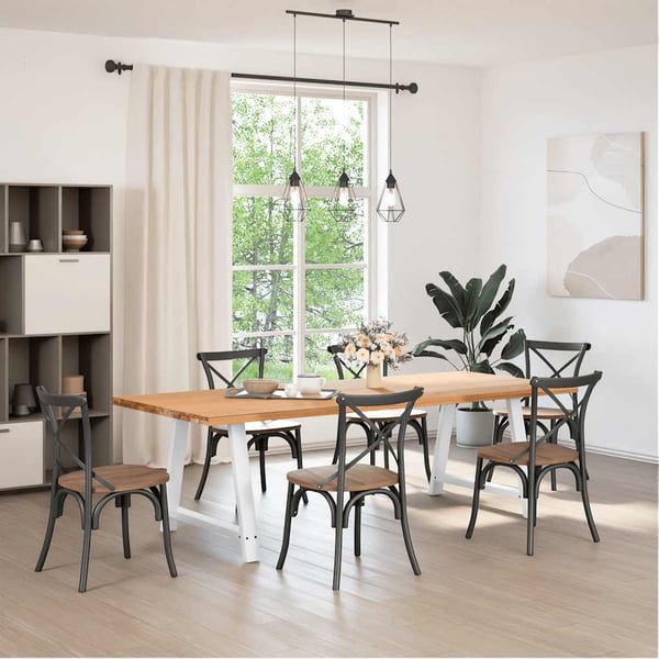vidaXL Spisebordben A-formet 2 stk hvit 90 x (72-73) cm stål