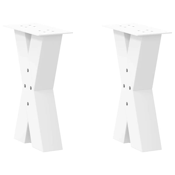 vidaXL sofabordsben X-formet 2 stk. hvid 38 x (42-43) cm stål