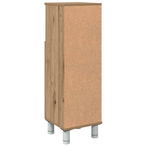 vidaXL badeværelsesskab 30x30x95 cm konstrueret træ egetræsfarvet
