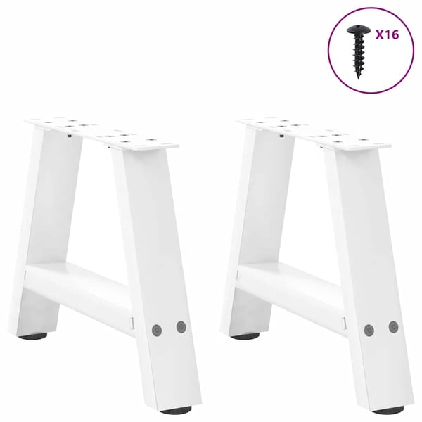vidaXL sofabordsben A-formet 2 stk. hvid 30x(30-31) cm stål