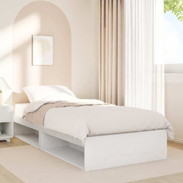 vidaXL Dagseng uten madrass hvit 90x190 cm heltre furu