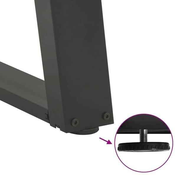 vidaXL Spisebordben U-formet 2 stk antrasitt 100x(72-73) cm stål