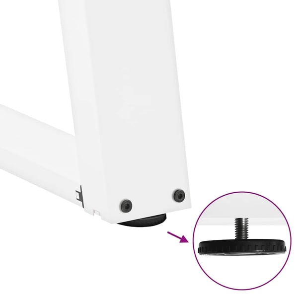 vidaXL Spisebordben U-formet 2 stk hvit 100x(72-73) cm stål