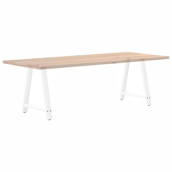 vidaXL Spisebordben A-formet 2 stk hvit 70 x (72-73) cm stål