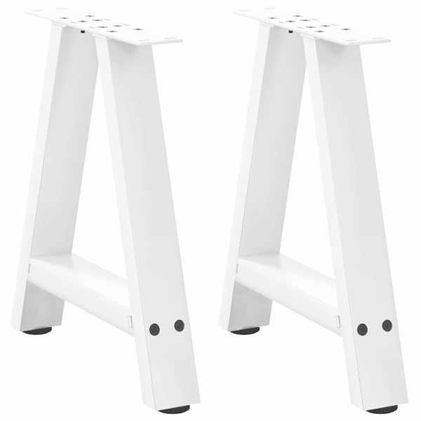 vidaXL sofabordsben A-formet 2 stk. hvid 38 x (42-43) cm stål